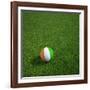 Ivorian Soccerball Lying on Grass-zentilia-Framed Art Print