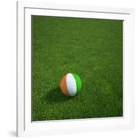 Ivorian Soccerball Lying on Grass-zentilia-Framed Art Print