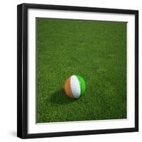 Ivorian Soccerball Lying on Grass-zentilia-Framed Art Print