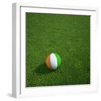 Ivorian Soccerball Lying on Grass-zentilia-Framed Art Print