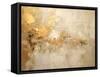 Ivory and Gold Grunge 5-null-Framed Stretched Canvas