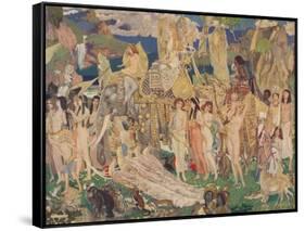 'Ivory, Apes and Peacocks (The Queen of Sheba)', c1909-John Duncan-Framed Stretched Canvas