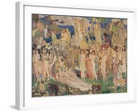 'Ivory, Apes and Peacocks (The Queen of Sheba)', c1909-John Duncan-Framed Giclee Print