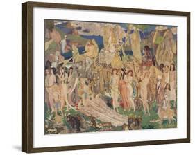 'Ivory, Apes and Peacocks (The Queen of Sheba)', c1909-John Duncan-Framed Giclee Print