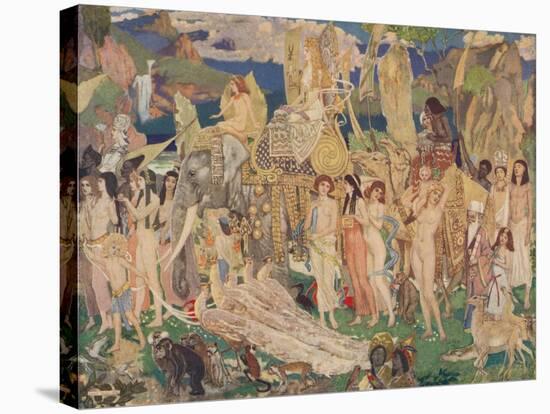 'Ivory, Apes and Peacocks (The Queen of Sheba)', c1909-John Duncan-Stretched Canvas