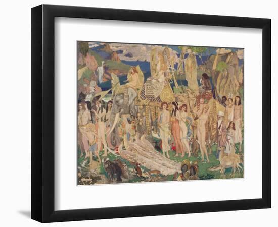 'Ivory, Apes and Peacocks (The Queen of Sheba)', c1909-John Duncan-Framed Giclee Print