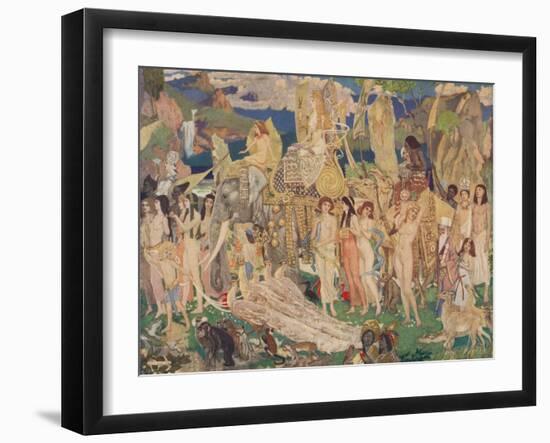 'Ivory, Apes and Peacocks (The Queen of Sheba)', c1909-John Duncan-Framed Giclee Print