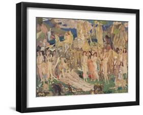 'Ivory, Apes and Peacocks (The Queen of Sheba)', c1909-John Duncan-Framed Giclee Print