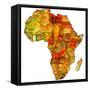 Ivory Coast on Actual Map of Africa-michal812-Framed Stretched Canvas