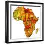 Ivory Coast on Actual Map of Africa-michal812-Framed Premium Giclee Print