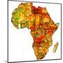 Ivory Coast on Actual Map of Africa-michal812-Mounted Art Print