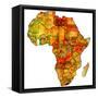 Ivory Coast on Actual Map of Africa-michal812-Framed Stretched Canvas