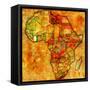 Ivory Coast on Actual Map of Africa-michal812-Framed Stretched Canvas