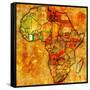 Ivory Coast on Actual Map of Africa-michal812-Framed Stretched Canvas