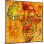 Ivory Coast on Actual Map of Africa-michal812-Mounted Art Print