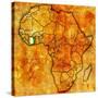 Ivory Coast on Actual Map of Africa-michal812-Stretched Canvas