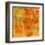 Ivory Coast on Actual Map of Africa-michal812-Framed Art Print