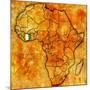 Ivory Coast on Actual Map of Africa-michal812-Mounted Art Print