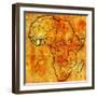 Ivory Coast on Actual Map of Africa-michal812-Framed Art Print