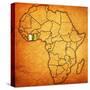 Ivory Coast on Actual Map of Africa-michal812-Stretched Canvas