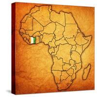 Ivory Coast on Actual Map of Africa-michal812-Stretched Canvas