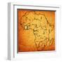 Ivory Coast on Actual Map of Africa-michal812-Framed Art Print