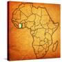 Ivory Coast on Actual Map of Africa-michal812-Stretched Canvas
