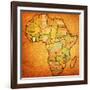 Ivory Coast on Actual Map of Africa-michal812-Framed Art Print