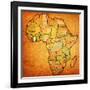 Ivory Coast on Actual Map of Africa-michal812-Framed Art Print