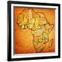 Ivory Coast on Actual Map of Africa-michal812-Framed Art Print