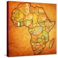 Ivory Coast on Actual Map of Africa-michal812-Stretched Canvas