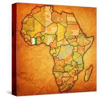 Ivory Coast on Actual Map of Africa-michal812-Stretched Canvas