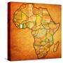 Ivory Coast on Actual Map of Africa-michal812-Stretched Canvas