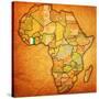 Ivory Coast on Actual Map of Africa-michal812-Stretched Canvas