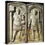 Ivory Diptych of Consul Anicius Petronius Probus Depicting Emperor Honorius-null-Stretched Canvas