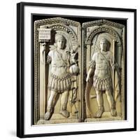 Ivory Diptych of Consul Anicius Petronius Probus Depicting Emperor Honorius-null-Framed Giclee Print