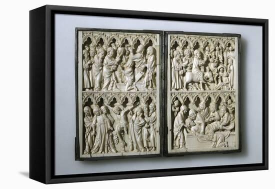Ivory Diptych with Scenes from Life of Christ (Property of Queen Jadwiga of Polan), 14th Century-null-Framed Stretched Canvas