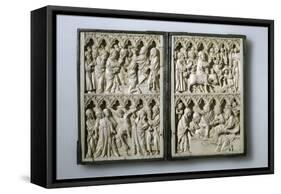 Ivory Diptych with Scenes from Life of Christ (Property of Queen Jadwiga of Polan), 14th Century-null-Framed Stretched Canvas