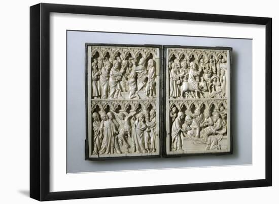 Ivory Diptych with Scenes from Life of Christ (Property of Queen Jadwiga of Polan), 14th Century-null-Framed Photographic Print