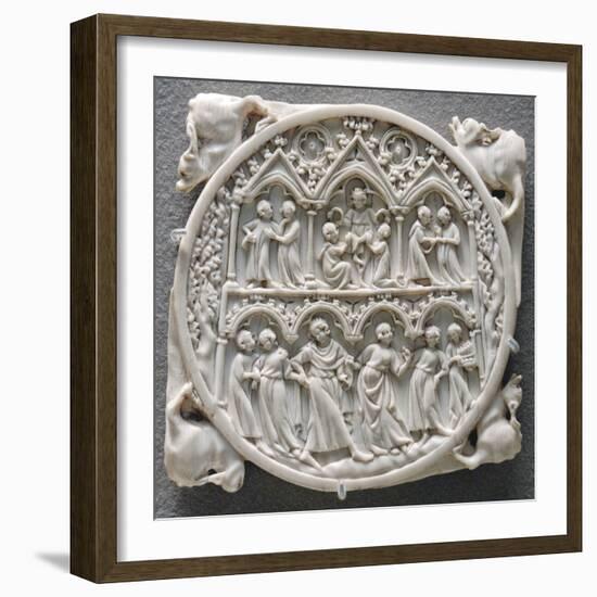 Ivory Mirror Case with Court of the God of Love-null-Framed Photographic Print