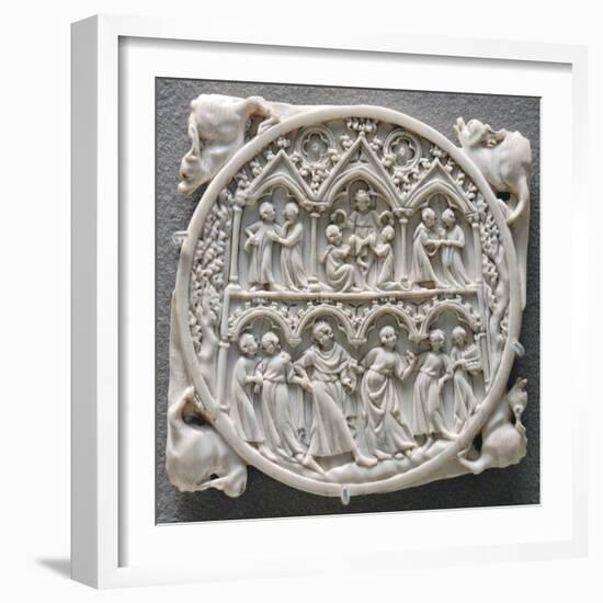 Ivory Mirror Case with Court of the God of Love-null-Framed Photographic Print