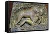 Ivory panel of a lioness devouring a boy, Palace of Ashurnasirpal II, Nimrud, Phoenician-Unknown-Framed Stretched Canvas