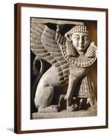 Ivory Sphinx with Traces of Gold, Artifact from Khadatu or Arslan Tash, Syria-null-Framed Giclee Print