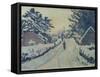 Ivy Cottage, Coldharbour: Sun and Snow-Lucien Pissarro-Framed Stretched Canvas