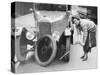 Ivy Cummings Changing a Tyre on a 1925 Singer 10/26, London, C1925-null-Stretched Canvas