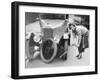 Ivy Cummings Changing a Tyre on a 1925 Singer 10/26, London, C1925-null-Framed Photographic Print