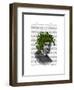 Ivy Head Plant Head-Fab Funky-Framed Art Print