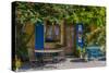 Ivy Surrounded House Front Door with Table and Chairs in Provence, France-Stefano Politi Markovina-Stretched Canvas