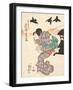 Iwai Shijaku acting as Ohatsu (from the Kabuki Drama Old Fashioned Brocade Motivs from Kagamiyama)-Utagawa Kuniyoshi-Framed Giclee Print