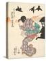 Iwai Shijaku acting as Ohatsu (from the Kabuki Drama Old Fashioned Brocade Motivs from Kagamiyama)-Utagawa Kuniyoshi-Stretched Canvas